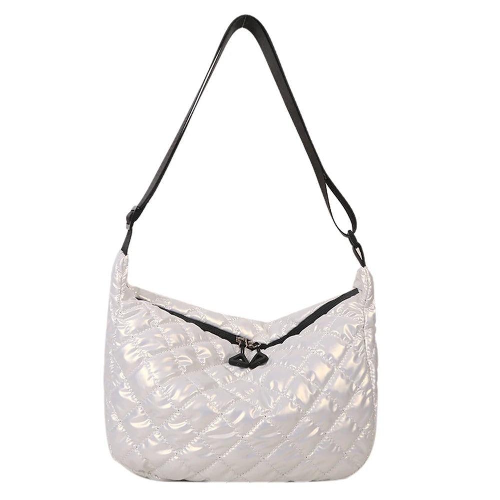 Quilted Top-handle Bag Rhombus Pattern Shopper Bag for Women