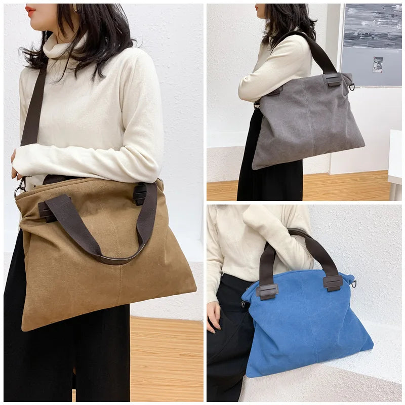 Casual Canvas Bag Large Capacity Shoulder Handbag