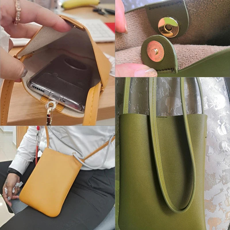 Soft PU Leather Handbags Women Shoulder Bags Lady Thin Satchel