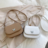 Stylish Butterfly Shoulder Bag Flap Magnetic Buckle PU Leather Crossbody Bag