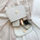 Stylish Butterfly Shoulder Bag Flap Magnetic Buckle PU Leather Crossbody Bag