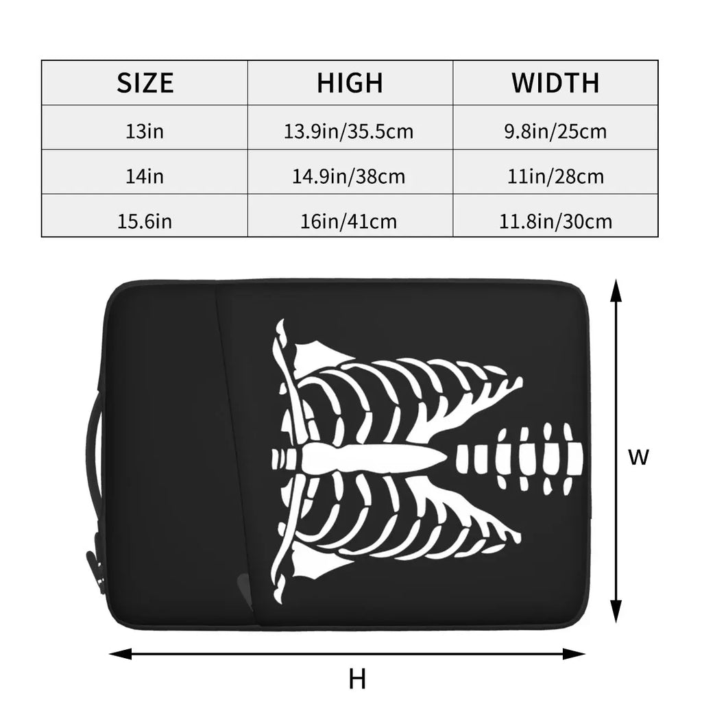 Skeleton Chest Waterproof Laptop Bag 13-15 Inch Protective Briefcase Cover