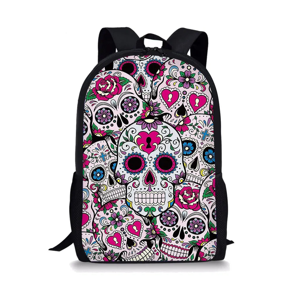Skeleton Element Printing Pattern School Backpacks Personalized Kids Daypack