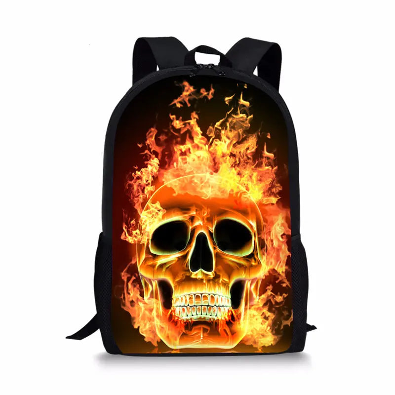 Skeleton Element Printing Pattern School Backpacks Personalized Kids Daypack