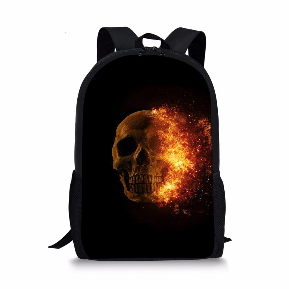 Skeleton Element Printing Pattern School Backpacks Personalized Kids Daypack