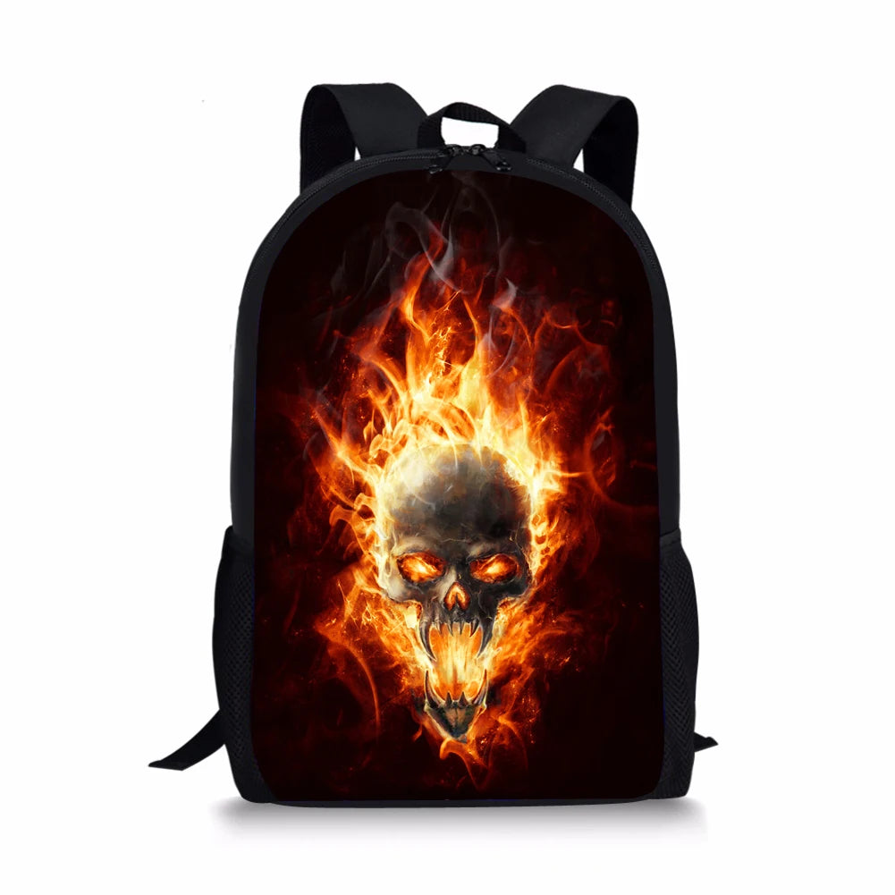Skeleton Element Printing Pattern School Backpacks Personalized Kids Daypack