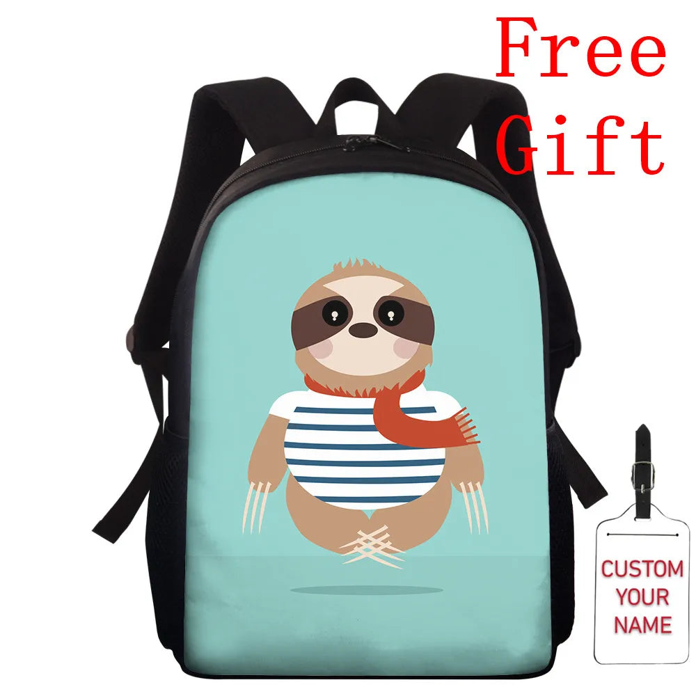 Sloth Pattern School Bag for Girls Orthopedic Kids Backpack
