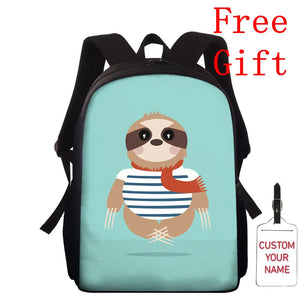 Sloth Pattern School Bag for Girls Orthopedic Kids Backpack