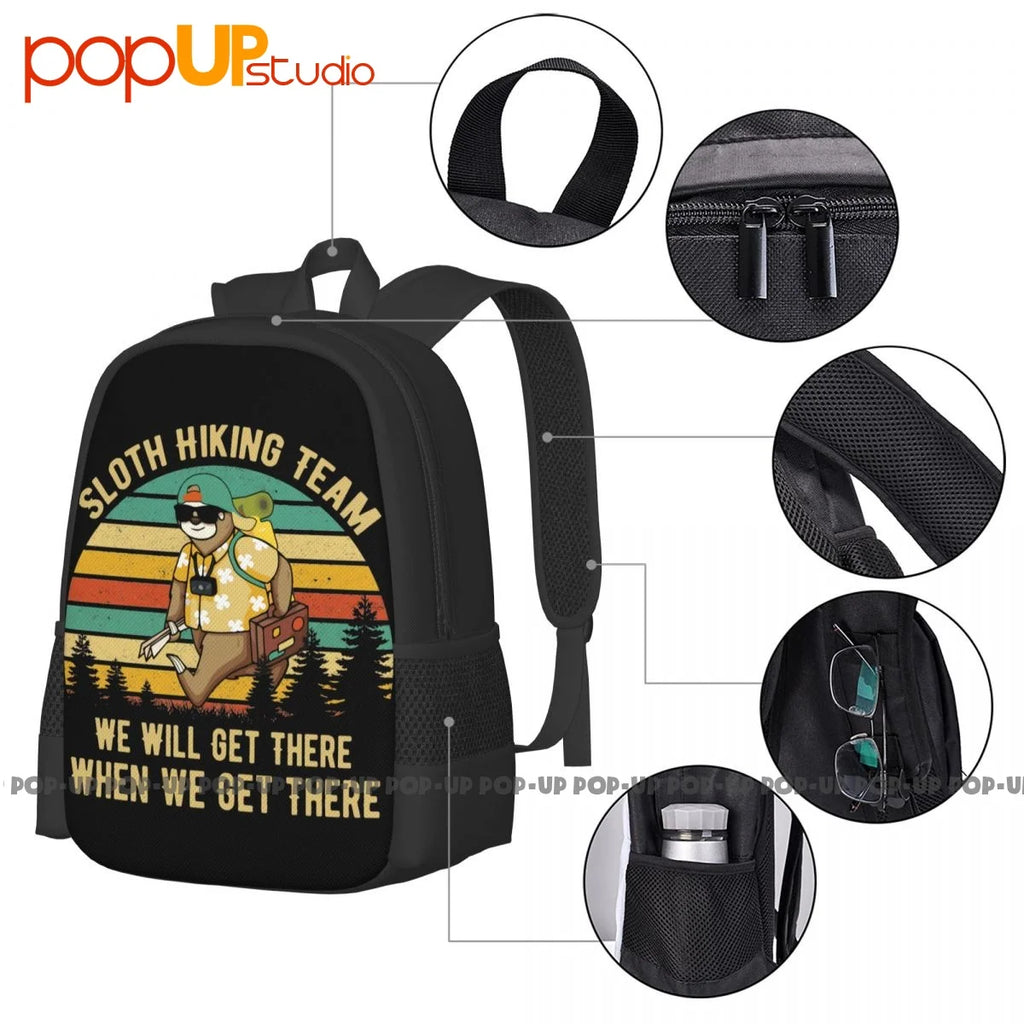 Sloth Running Hiking Team Backpack Large Capacity Print Bags