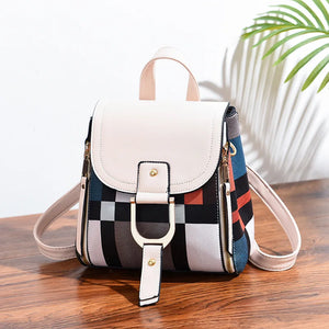 Small Backpack Women PU Leather Shoulder Bag Multi-Function Small Backpacks Fema