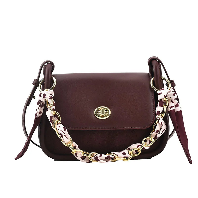 Vintage Buckle Crossbody Bag Casual Shoulder Bag