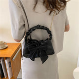 Small Bag Women's Spring Chain Messenger Handbag Bow Lipstick