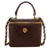 Camellia Shoulder Bucket Bag Mini Quilted Crossbody