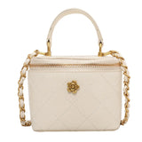 Camellia Shoulder Bucket Bag Mini Quilted Crossbody