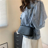 Brown Leather Crossbody Bag for Women Solid Saddle Shoulder Handbag