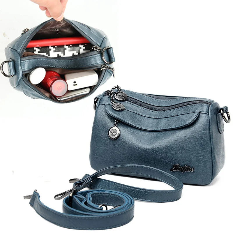 Vintage Soft Leather Women Shoulder Bags Messenger Bag
