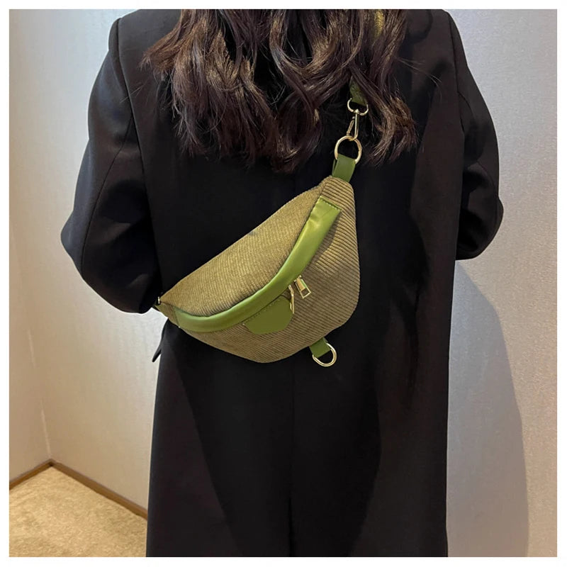 Small Solid Color Diagonal Waist Bag