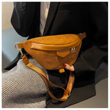 Small Solid Color Diagonal Waist Bag