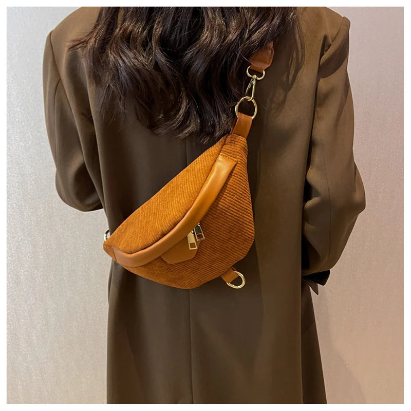 Small Solid Color Diagonal Waist Bag