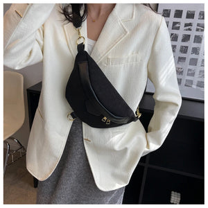 Small Solid Color Diagonal Waist Bag