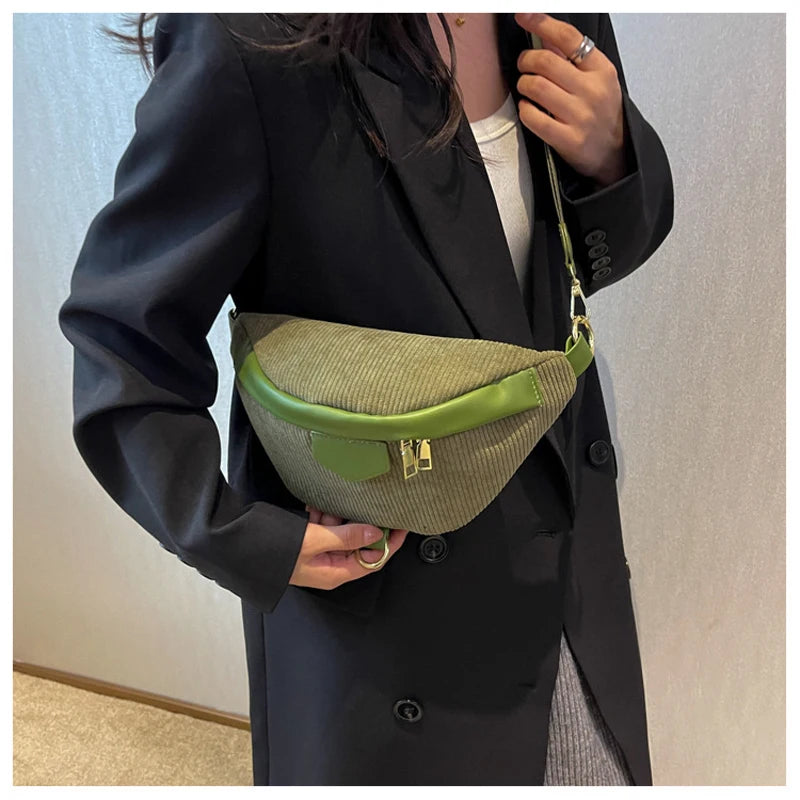 Small Solid Color Diagonal Waist Bag