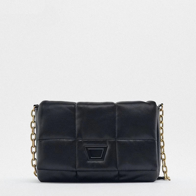 Small Women's Solid Chain Shoulder Bag Vintage Handbag
