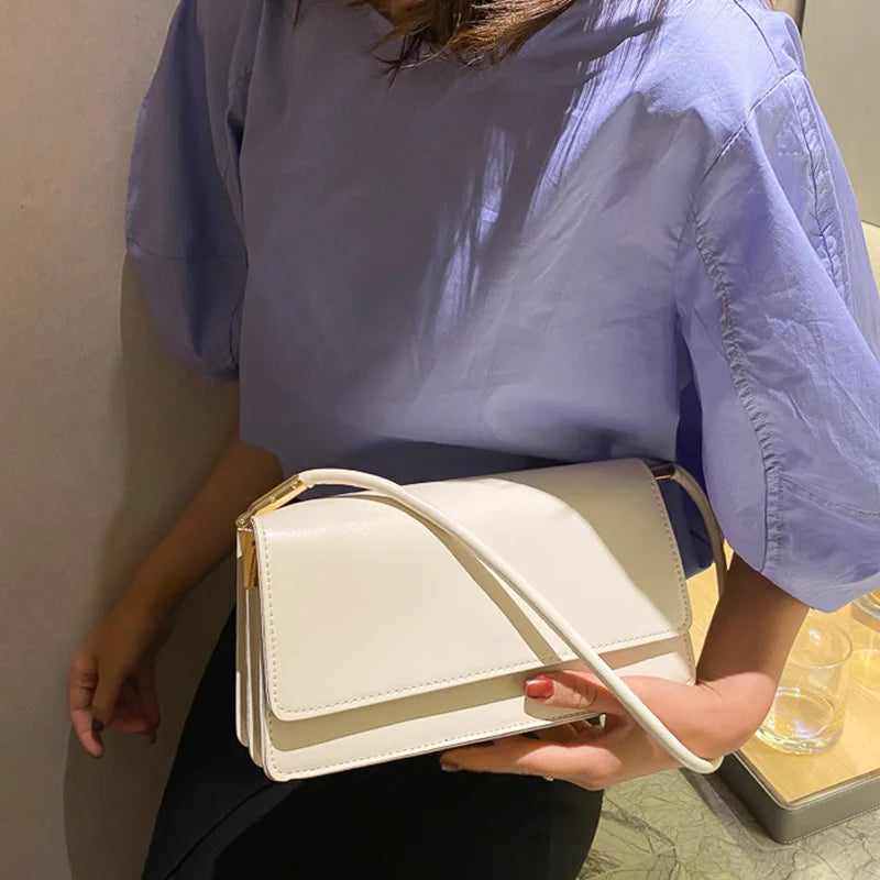 Square Crossbody Bag Women PU Leather Flap Shoulder Handbag