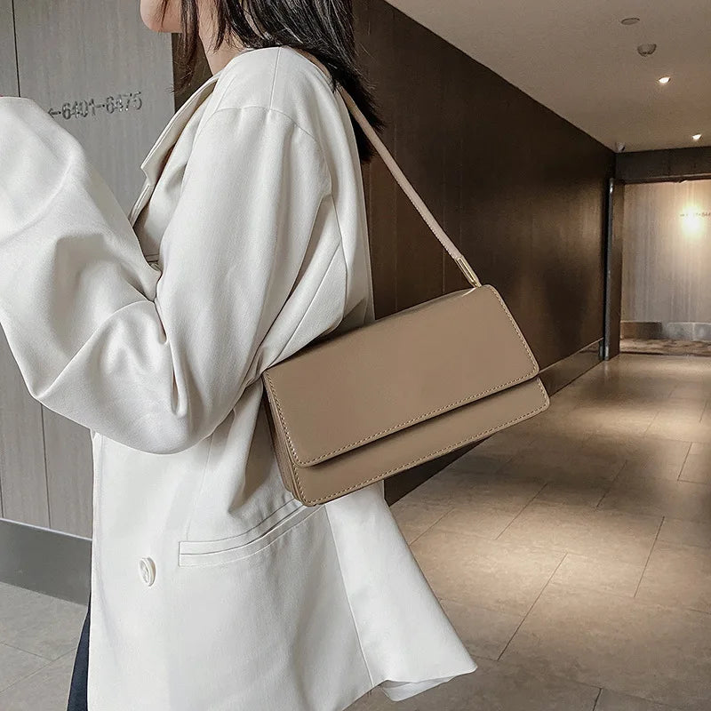 Square Crossbody Bag Women PU Leather Flap Shoulder Handbag