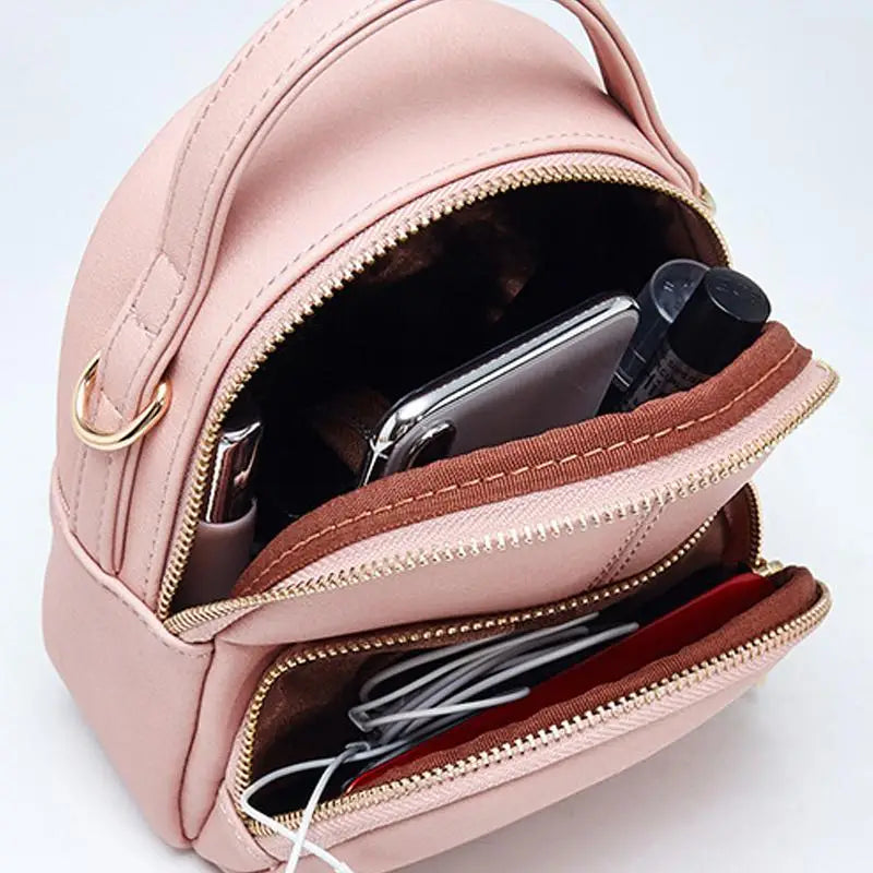 Small Women Backpack Two-use Shoulder Bag Soft Candy Female Bags