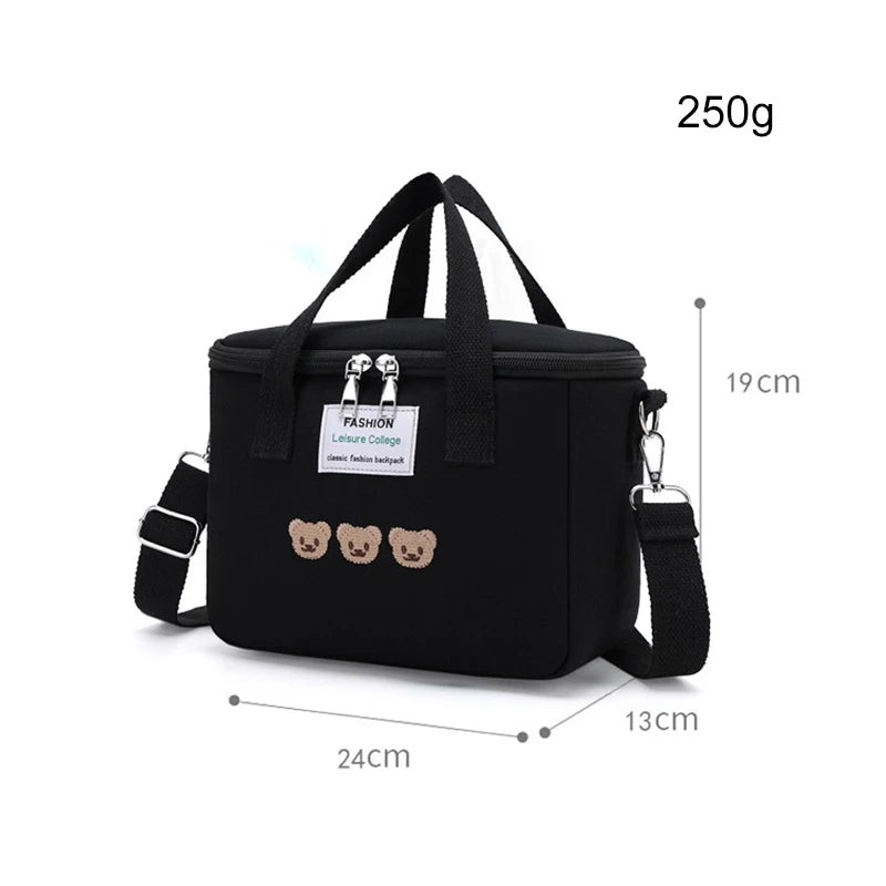 Bear Embroidery Mother Baby Bag Diaper Waterproof Insulation Mommy Bag