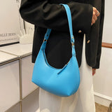 Half Moon Shoulder Bag Women Handbag PU Leather Underarm Tote