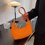 Half Moon Shoulder Bag Women Handbag PU Leather Underarm Tote