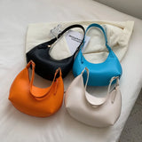 Half Moon Shoulder Bag Women Handbag PU Leather Underarm Tote