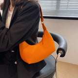 Half Moon Shoulder Bag Women Handbag PU Leather Underarm Tote