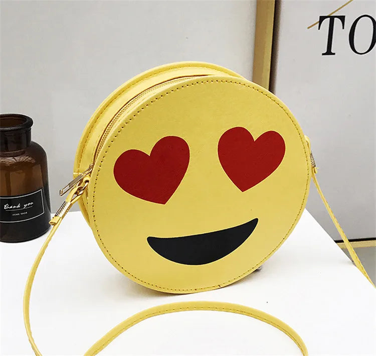 Smiley Face Girl Messenger Bag Cartoon Shoulder Bag