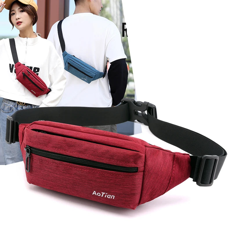 Nylon Chest Waist Pack Crossbody Bag Retro Casual Shoulder Bag
