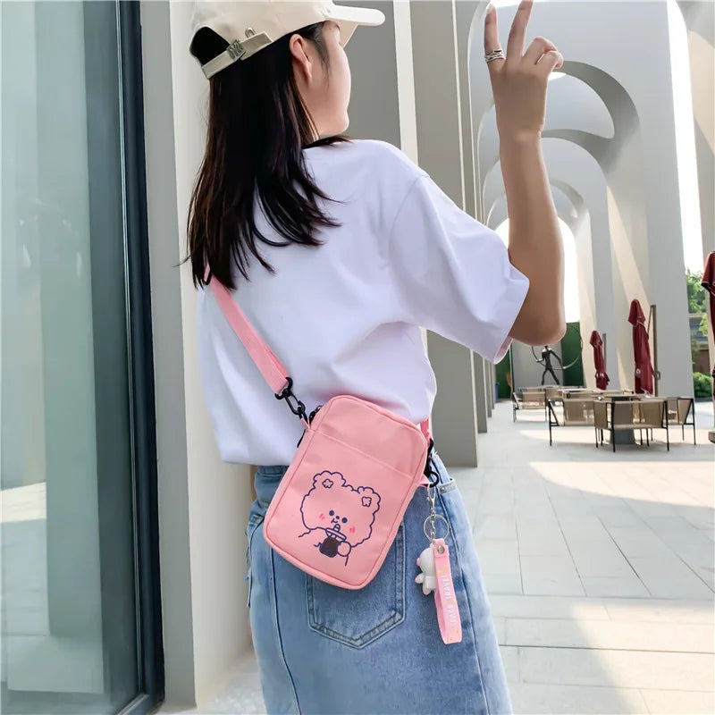 Canvas Crossbody Small Bags for Women Cloth Cell Phone Shoulder Bags