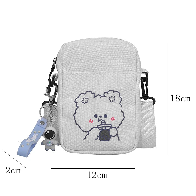 Canvas Crossbody Small Bags for Women Cloth Cell Phone Shoulder Bags