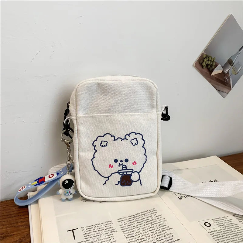 Canvas Crossbody Small Bags for Women Cloth Cell Phone Shoulder Bags