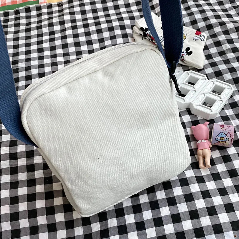 Mini Canvas Shoulder Bag Cartoon Print Crossbody Phone Purse
