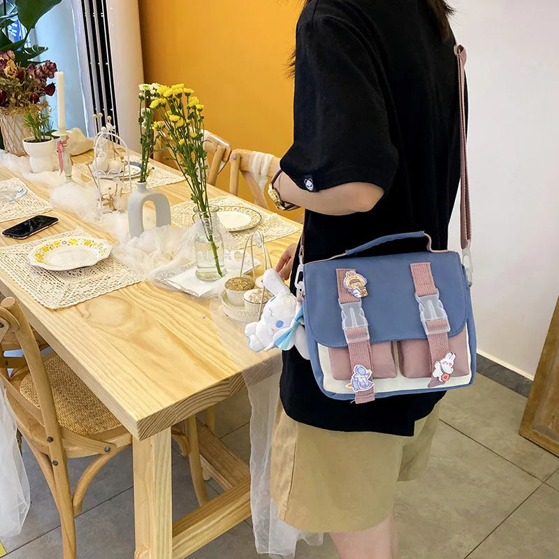 Small Women Girl Shoulder Bag Cross Body Handbag Flap Patchwork