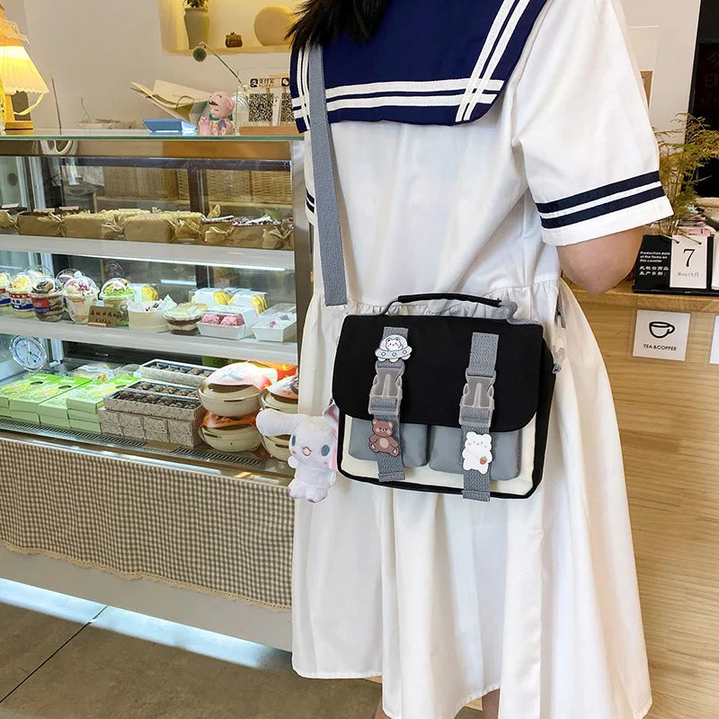 Small Women Girl Shoulder Bag Cross Body Handbag Flap Patchwork
