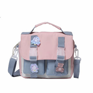 Small Women Girl Shoulder Bag Cross Body Handbag Flap Patchwork