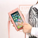 Small Women Handbag PU Leather Bag Touch Screen Phone Purse