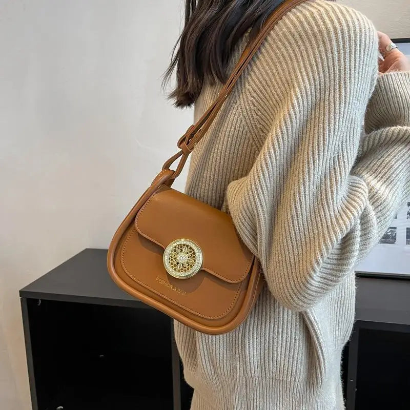 Small Women's Single Shoulder Crossbody Bag Wallet Texture Square Bag