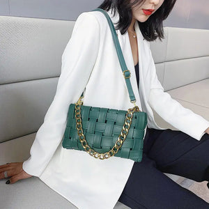 Casual Woven Small Square Bag Shoulder Messenger Bag Retro Small Square Bag