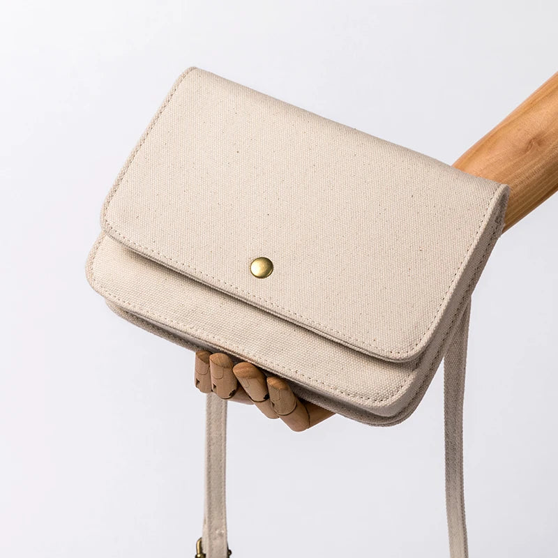 Small Square Bag Canvas Bag Japanese Style Female Sling Bag