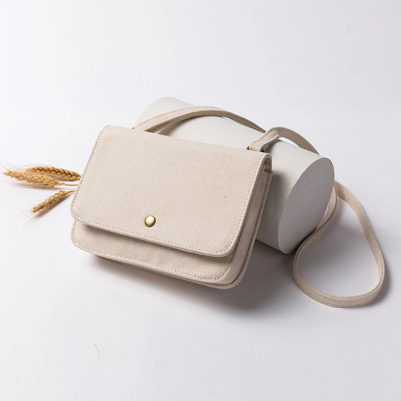 Small Square Bag Canvas Bag Japanese Style Female Sling Bag