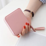 Soft Square Women Wallet with Tassel Drop and Smooth Zipper Closure