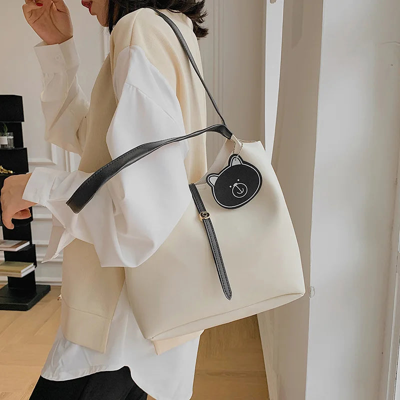 Soft Leather Handbags for Women Large Capacity Shopping Shoulder Tote Purse